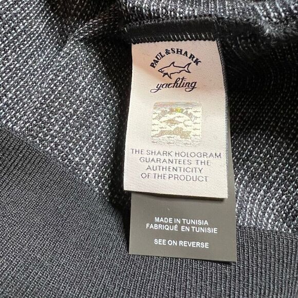 NWT Paul & Shark Summer wool jacquard half zip sweater with iconic badge - Picture 11 of 15